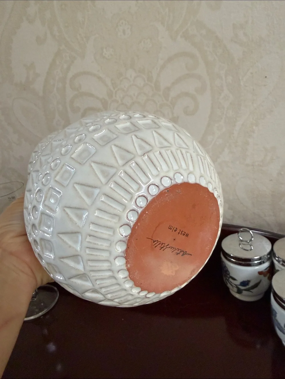West Elm + Atelier Stella  double face white ceramic vase